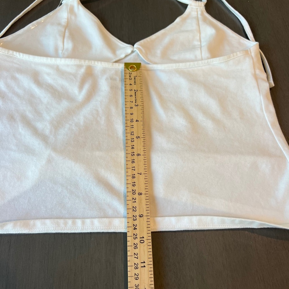 Wild Fable White Cherry Graphic Halter Top Cropped Cami Retro Hippie Large - Picture 6 of 7